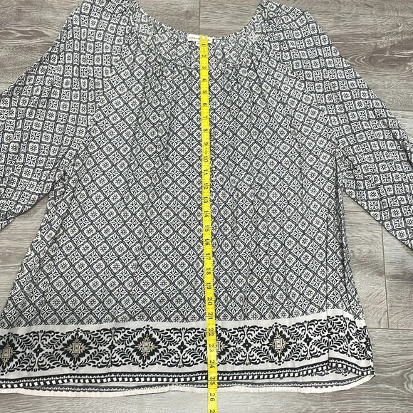Adrienne Vittadini 3/4 Sleeve Boho Blouse 2X - Picture 6 of 13